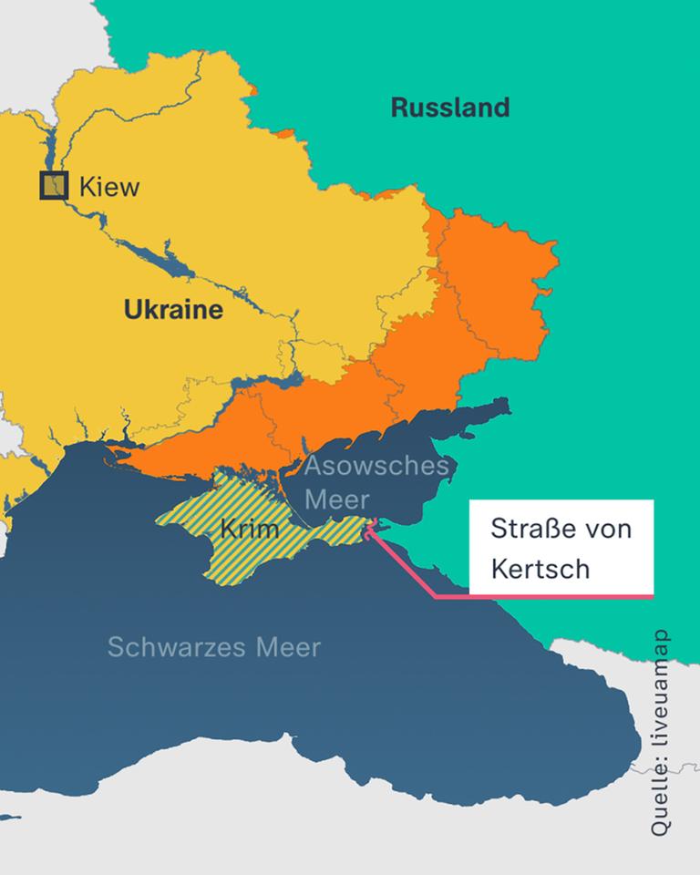 Karte: Ukraine - Krim - Kertsch - russland