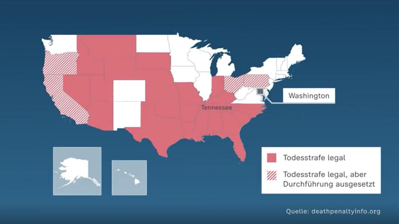 USA, Karte, Todesstrafe