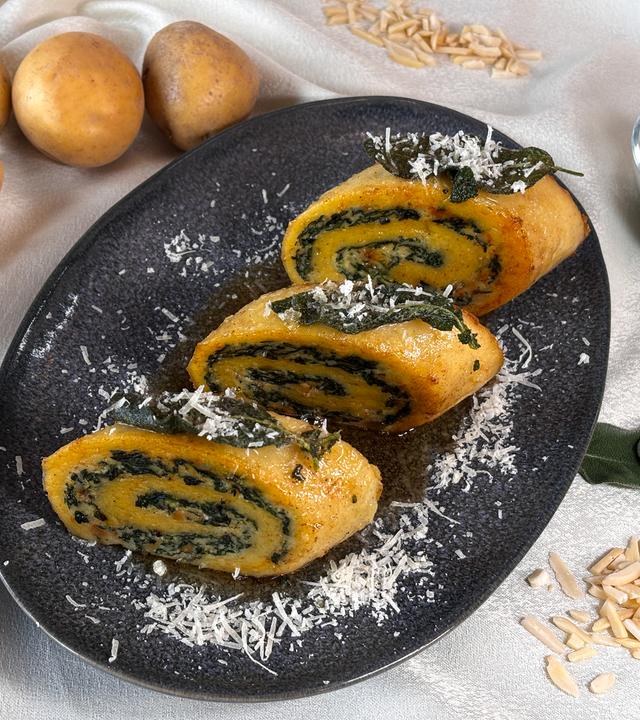 Kartoffelrolle mit Ricotta-Füllung