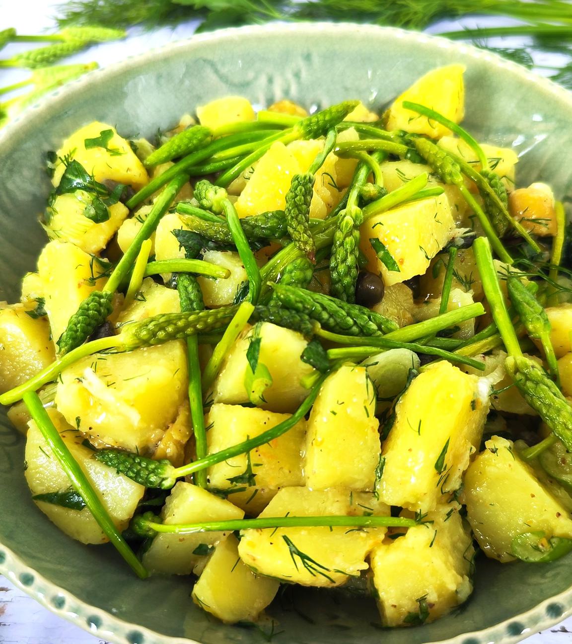 Kartoffelsalat mit Kapern und Wildspargel