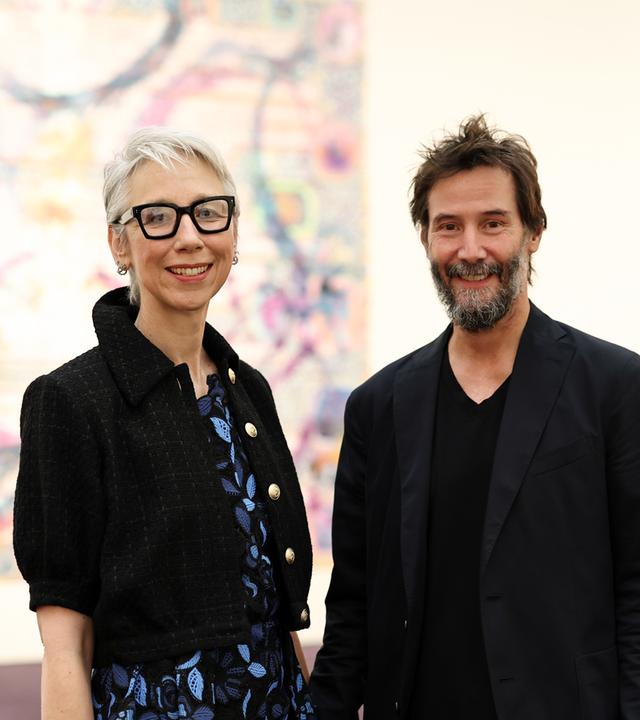 Keanu Reeves und Alexandra Grant bei Grants Ausstellung in Nürnberg