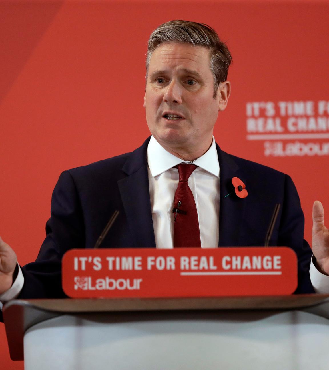 Sir Keir Starmer, Labour-Abgeordneter, im Wahlkampf in Großbritannien. 