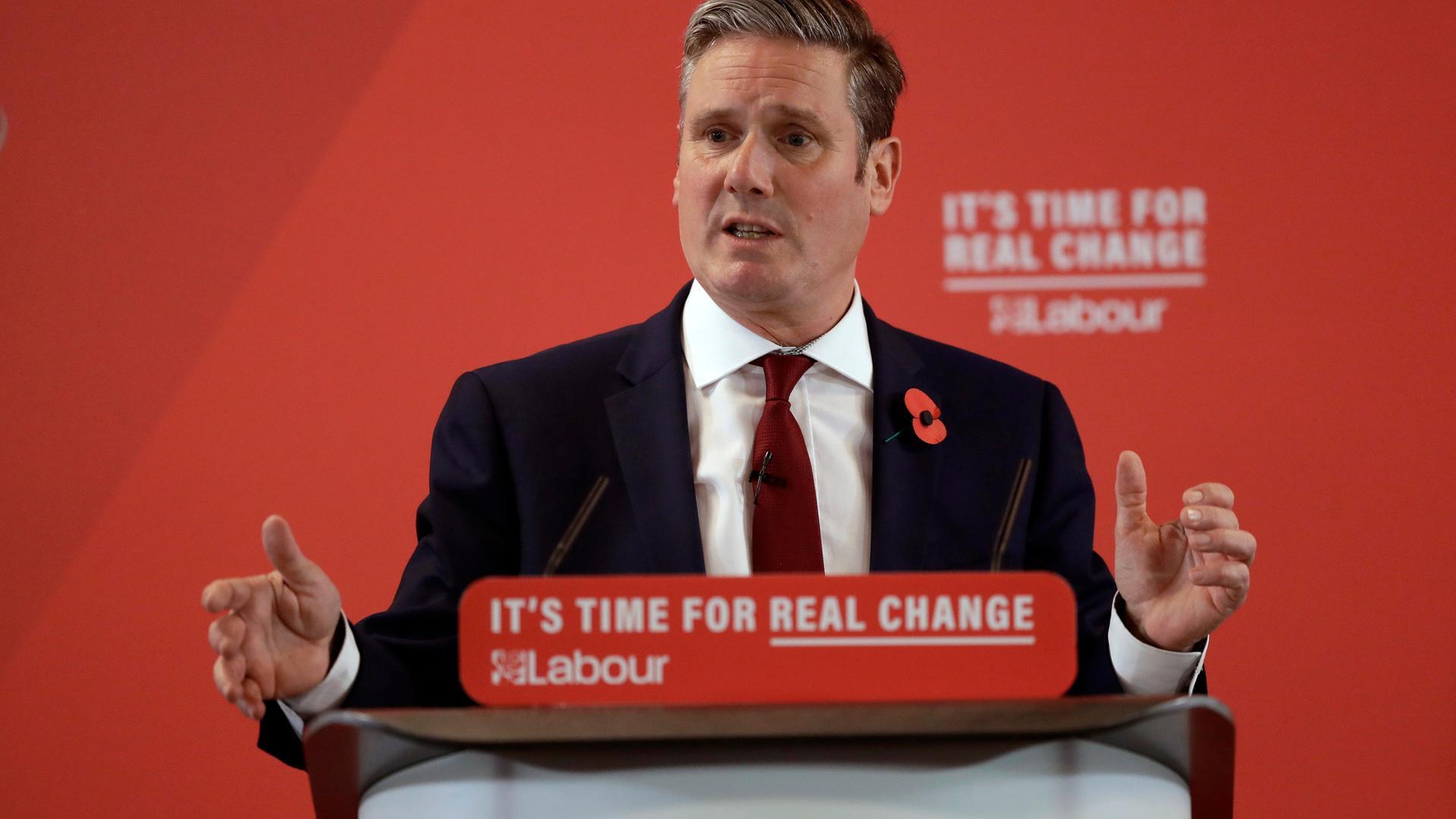 Sir Keir Starmer, Labour-Abgeordneter, im Wahlkampf in Großbritannien. 