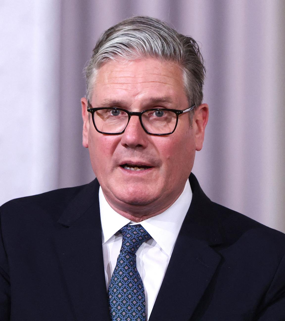 Der britische Premierminister Keir Starmer während der Pressekonferenz zur Straße in Hormus am 17.04.2026 in Paris, Frankreich.