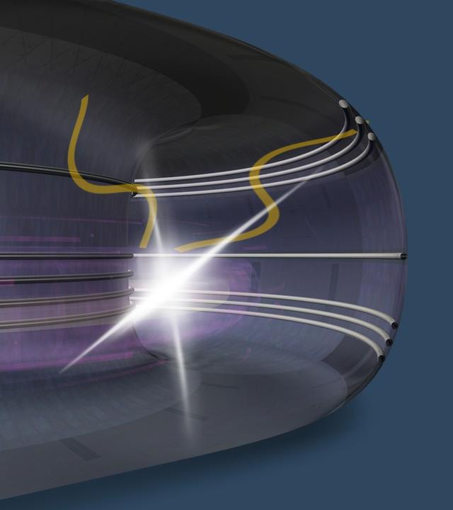 Grafikvideo erkläürt, wie Kernfusion vor sich geht.