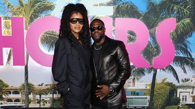 Schauspieler Kevin Hart und Teyana Taylor auf der Filmpremiere zu "72 Hours"