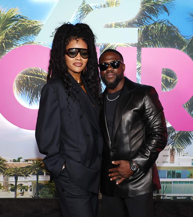 Schauspieler Kevin Hart und Teyana Taylor auf der Filmpremiere zu "72 Hours"