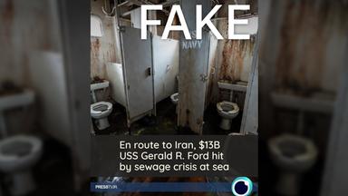 Ein Bild, das heruntergekommene Toiletten auf der "USS Gerald R. Ford" zeigen soll - es ist aber eine Fälschung.