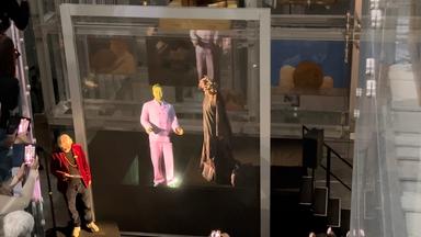 Es ist die erste Hochzeit zwischen der Küntslerin Alicia Framis und KI-Hologramm zu sehen. 