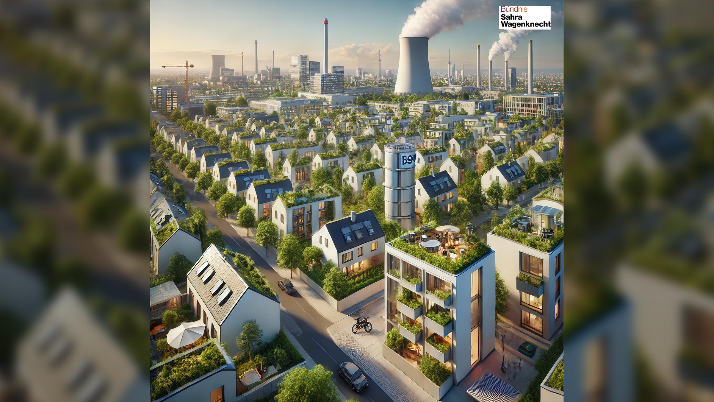 KI-Zukunftsvision, BSW, Das Bild wurde mit Künstlicher Intelligenz auf Basis des Parteiprogramms generiert.