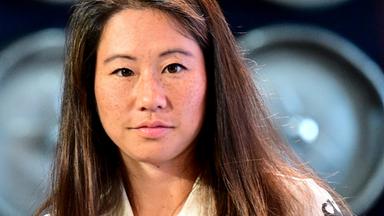 Olympia, Paris 2024: Die ehemalige Turnerin Kim Bui bei der Abschluss-Pressekonferenz der deutschen Mannschaft.