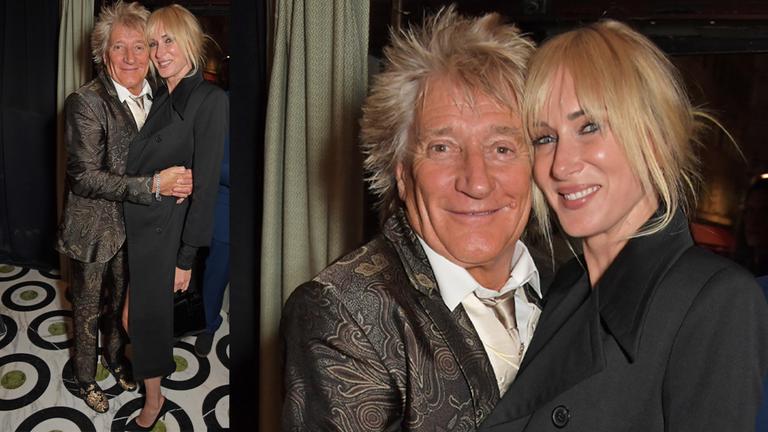 Kimberly Stewart (rechts) posiert mit Babybauch und ihrem Vater Rod Stewart.