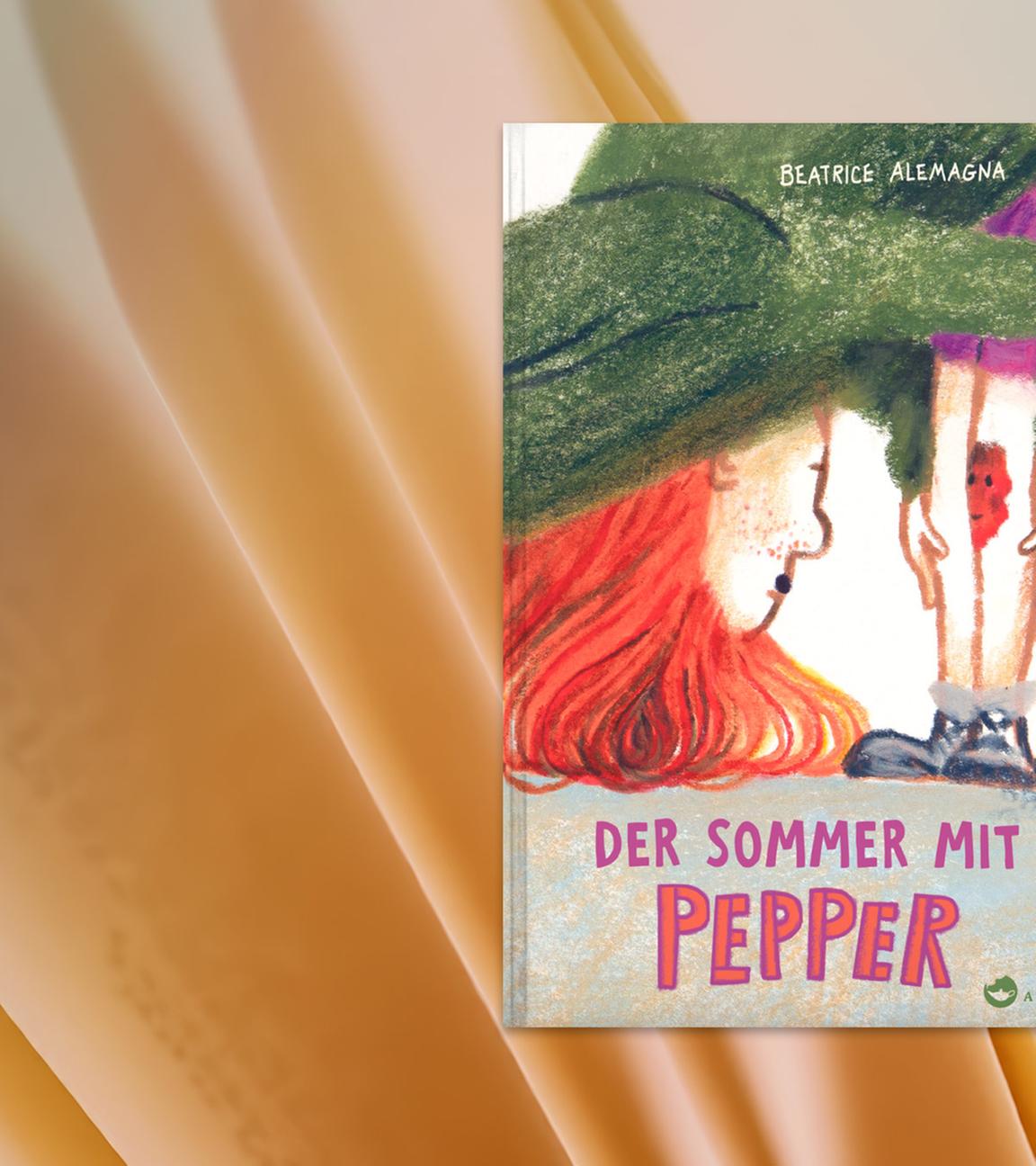 Auf dem Cover des Kinderbuches sieht man die Illustration eines rothaarigen Mädchens welches sich hinunterbeugt um eine Wunde an ihrem Knie anzuschauen.