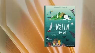 Auf dem Cover des Kinderbuches sieht man die Illustration einer Insel umgeben von Meer.