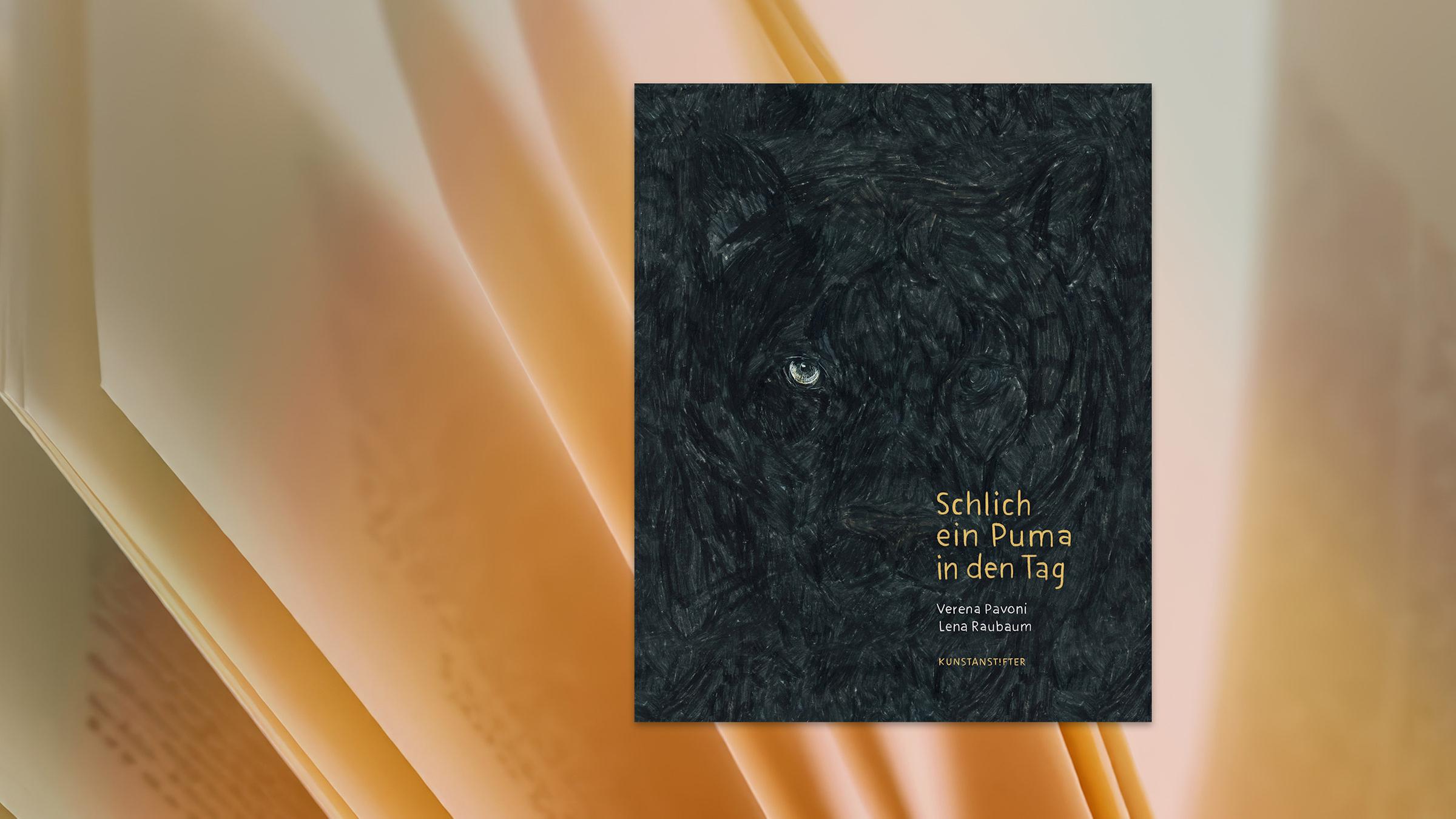 Auf dem Cover des Kinderbuches sieht man das Auge einer Großkatze auf schwarzem Hintergrund.