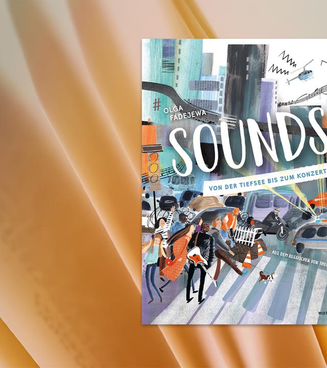 Augf dem Cover des Kinderbuches sieht man die Illustration einer Großstadt mit vielen Menschen und Autos.