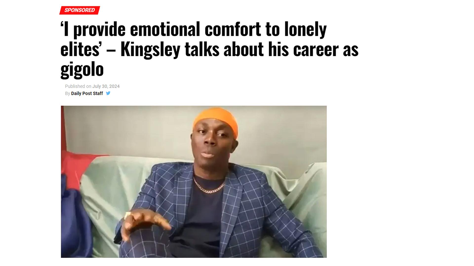 Screenshot Daily Post Nigeria: Gigolo Kingsley