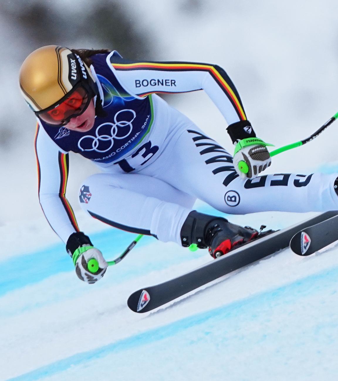 Kira Weidle-Winkelmann in Aktion bei der Team-Kombination am 10.02.2026 in Cortina D'ampezzo.