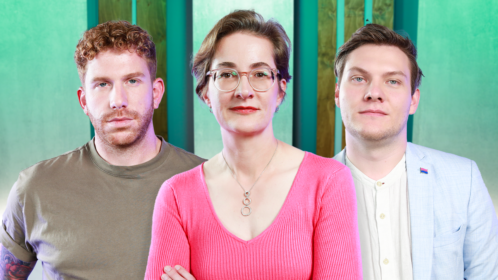 Sie treten in der Diskussion gegeneinander an: Karoline, Basti und Lars 