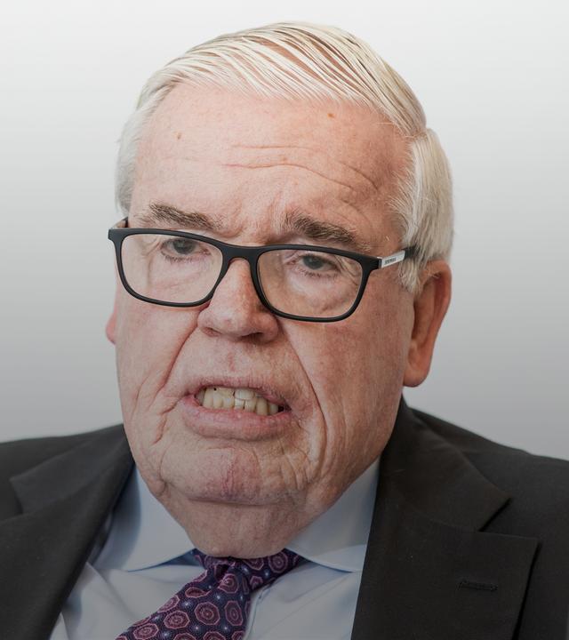 Logistik-Milliardär Klaus-Michael Kühne am 27.09.2019 während einer Vertragsunterzeichnung zum Forschungsprogramm zur Erbgutentschlüsselung im UKE in Hamburg.