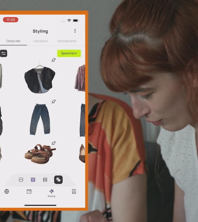Eine Kleiderschrank-App wird ausprobiert
