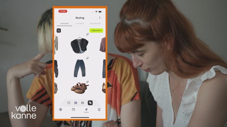 Eine Kleiderschrank-App wird ausprobiert