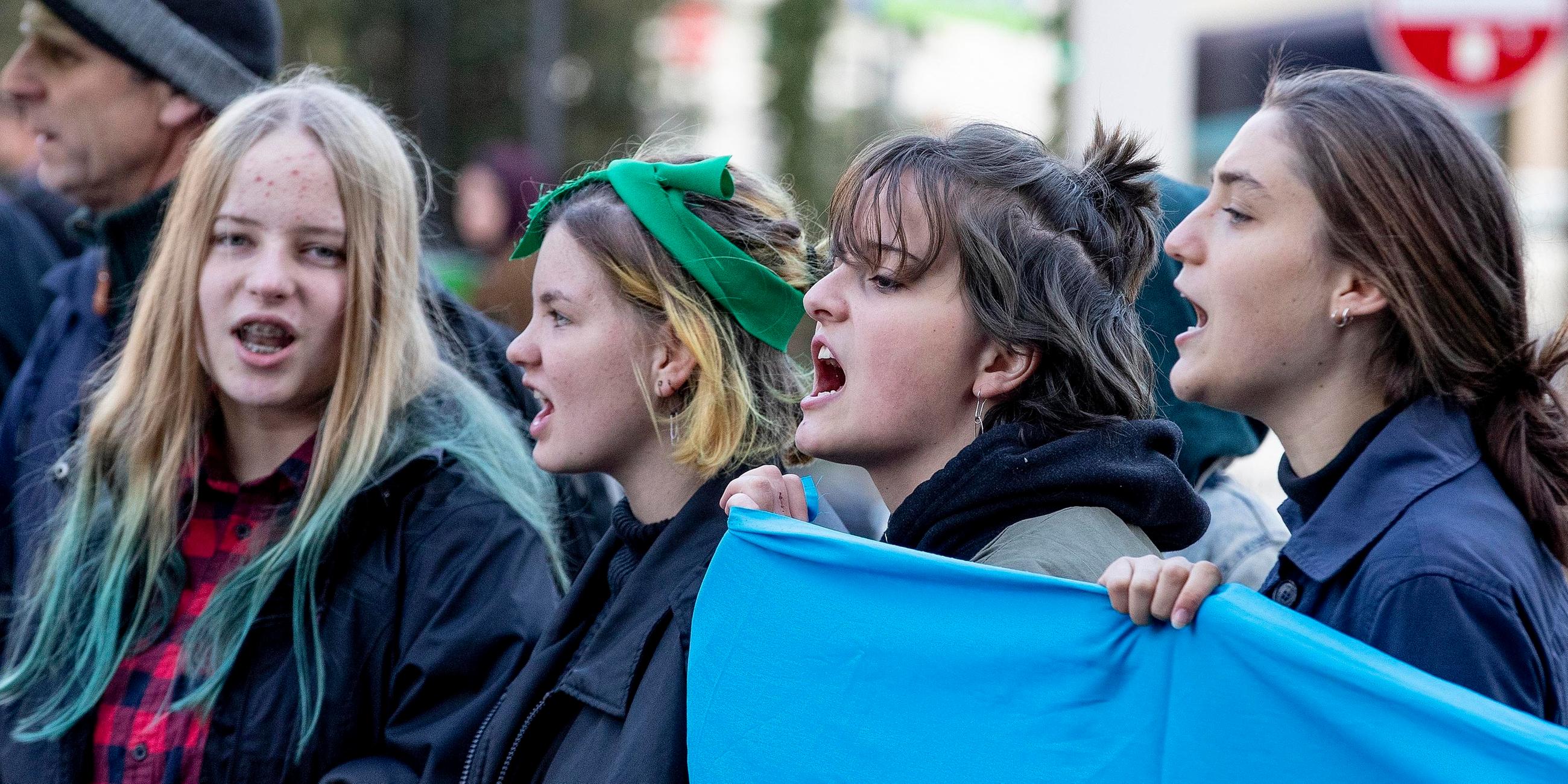 Klima-Proteste in Frankfurt, Deutschland
