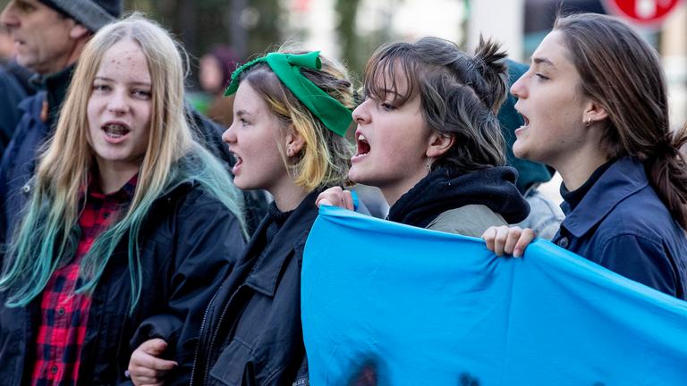 Klima-Proteste in Frankfurt, Deutschland