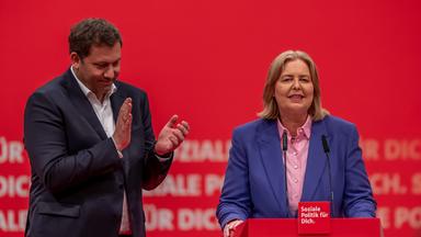 Lars Klingbeil und Bärbel Bas, neu gewähltes Fuhrungsduo beim Bundesparteitag der SPD