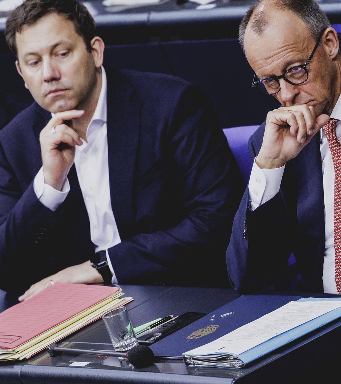 Lars Klingbeil, Friedrich Merz und Jens Spahn