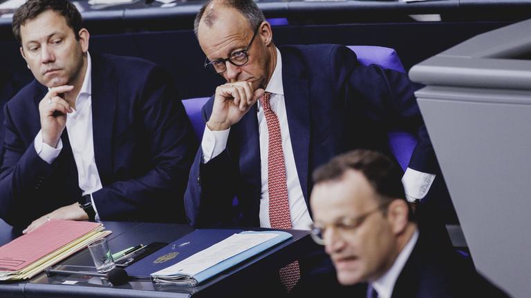 Lars Klingbeil, Friedrich Merz und Jens Spahn