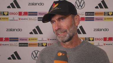 Fußball-Bundestrainer Jürgen Klopp im ZDF-Interview nach dem 1:1 bei seinem Debüt