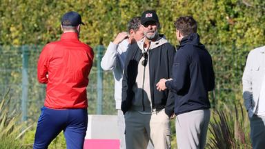 Jürgen Klopp mit Ole Werner (l.) auf dem Trainingsplatz von RB Leipzig