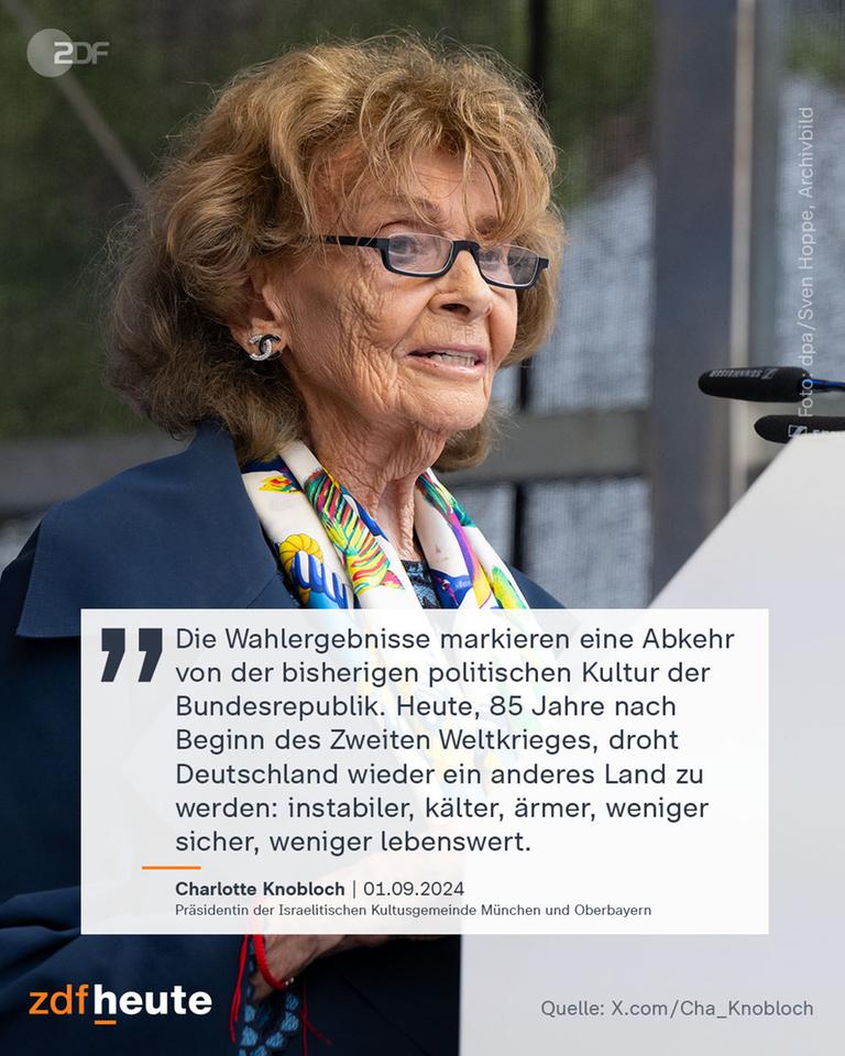 "Die Wahlergebnisse markieren eine Abkehr von der bisherigen politischen Kultur der Bundesrepublik. Heute, 85 Jahre nach Beginn des Zweiten Weltkrieges, droht Deutschland wieder ein anderes Land zu werden: instabiler, kälter, ärmer, weniger sicher, weniger lebenswert."