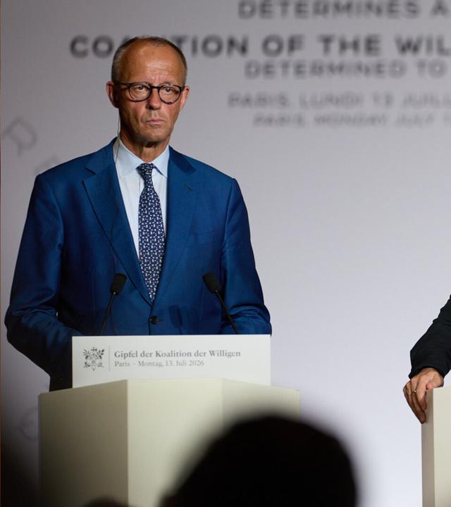Friedrich Merz, Wolodymyr Selenskyj, Emmanuel Macron