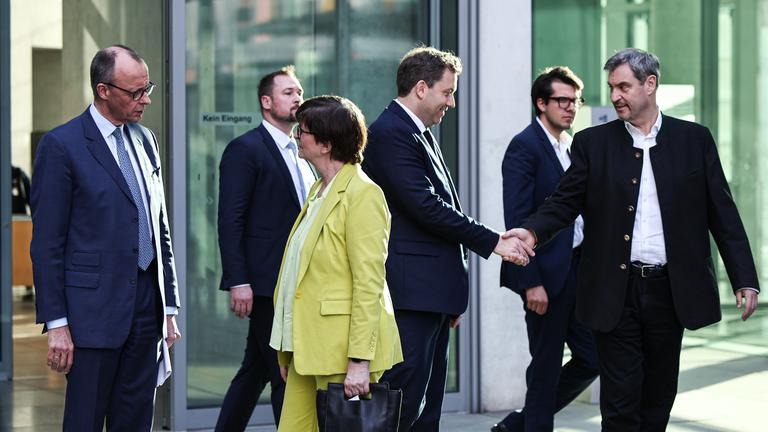 Entwicklung bei der Koalitionsbildung, Friedrich Merz, Saskia Esken, Lars Klingbeil, Markus Söder