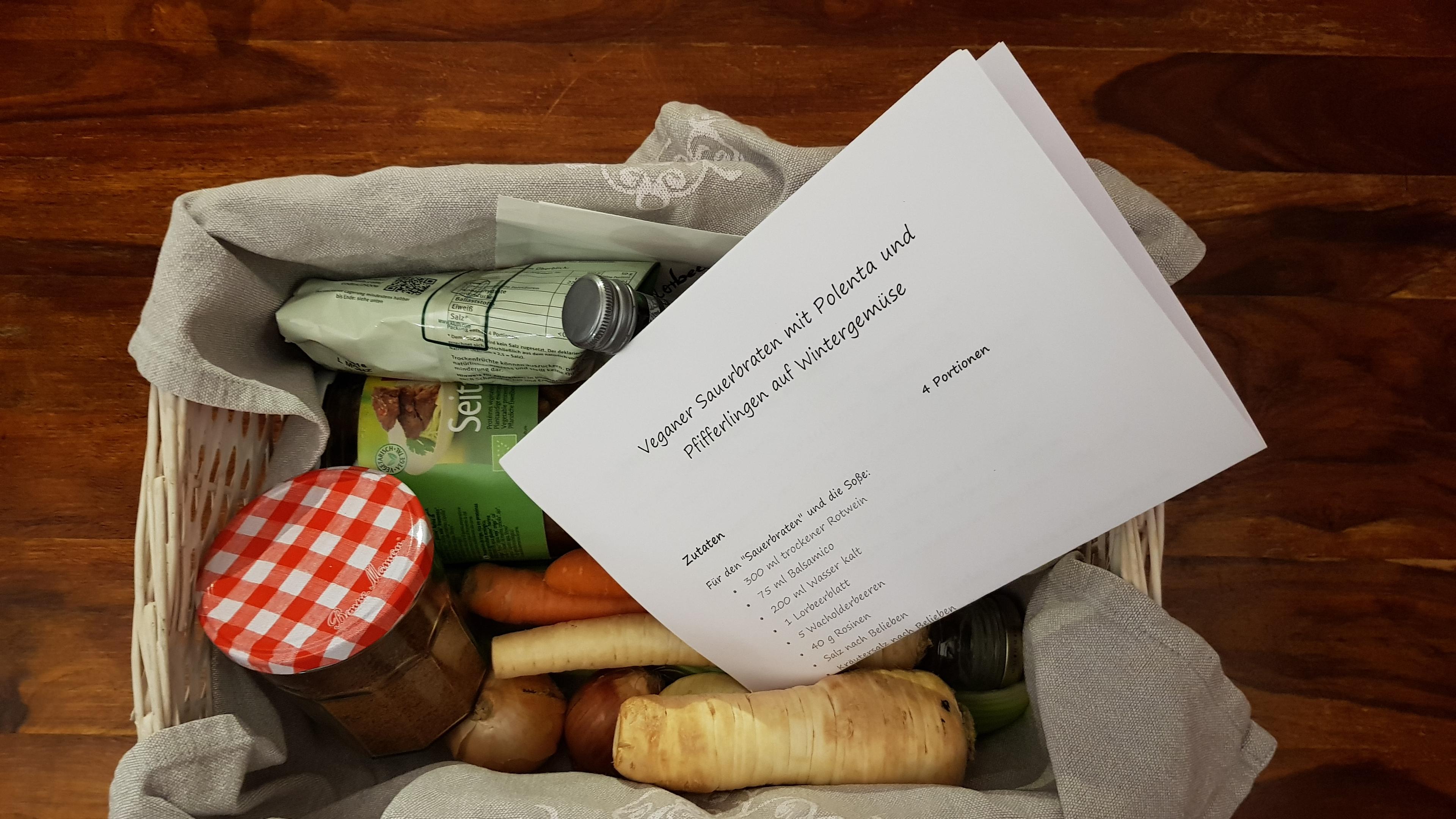 Kochbox mit veganem Rezept