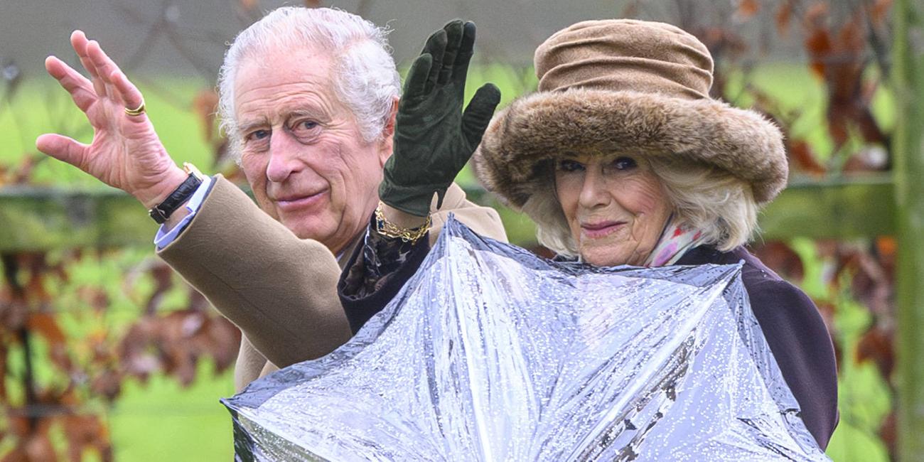 König Charles III. und Königin Camilla verlassen nach dem Besuch eines Sonntagsgottesdienstes die St. Mary Magdalene Church in Sandringham, Norfolk am 18.02.2024.