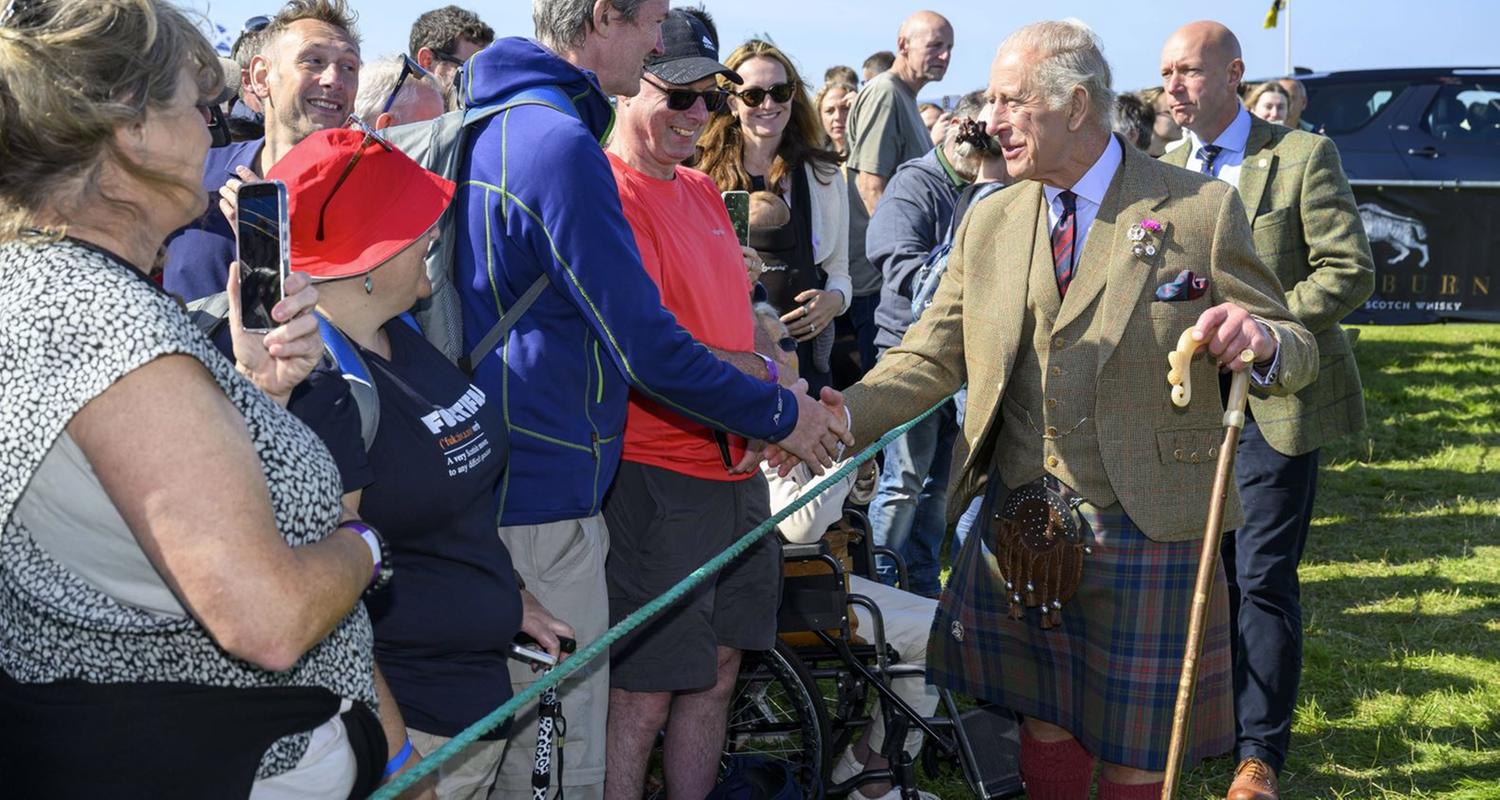 Der britische König Charles bei den Mey Highland Games im schottischen Caithness.