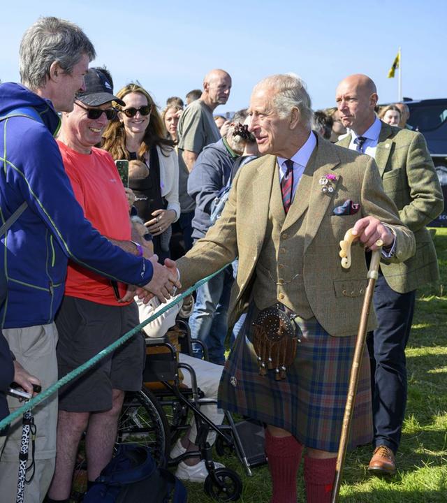 Der britische König Charles bei den Mey Highland Games im schottischen Caithness.