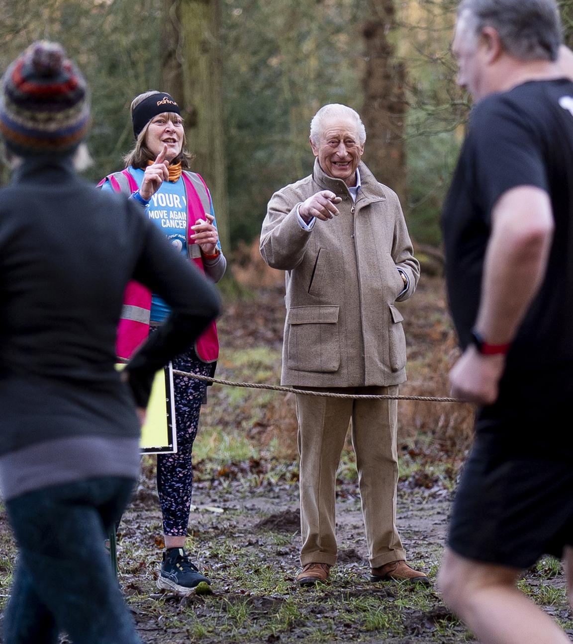 König Charles beim "Parkrun" auf Schloss Sandringham.