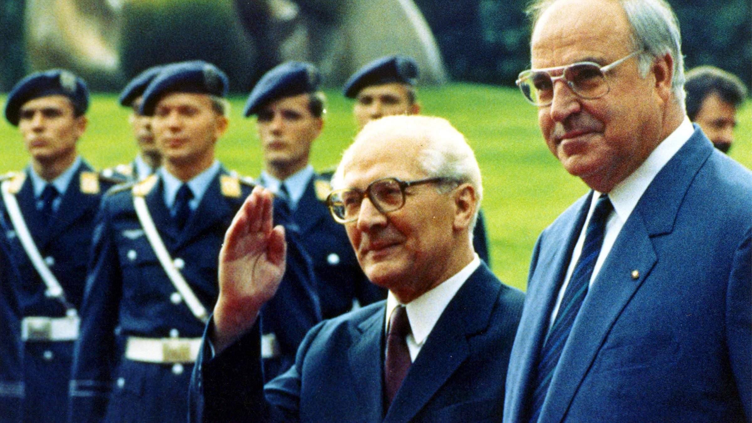 Helmut Kohl empfängt Erich Honecker zum Staatsbesuch 1987