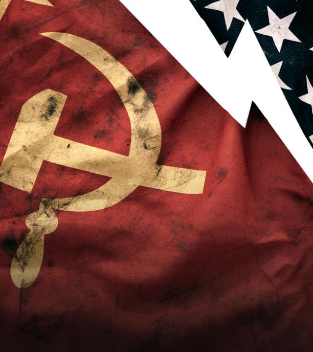 Flaggen Sowjetunion und USA