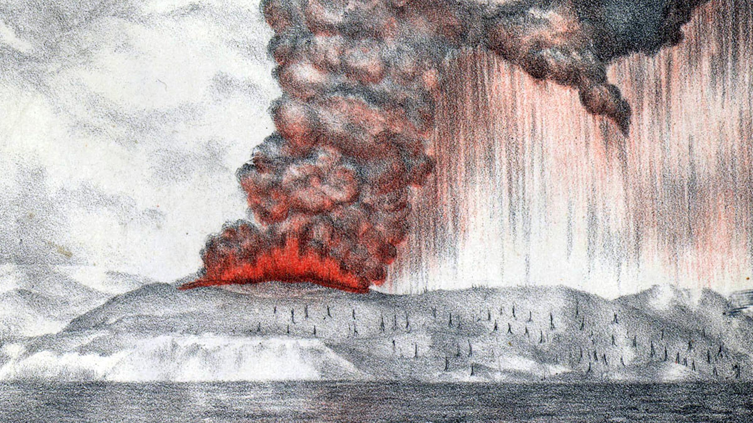 Archiv: Der Vulkan Krakatau am 27.05.1883 in Indonesien