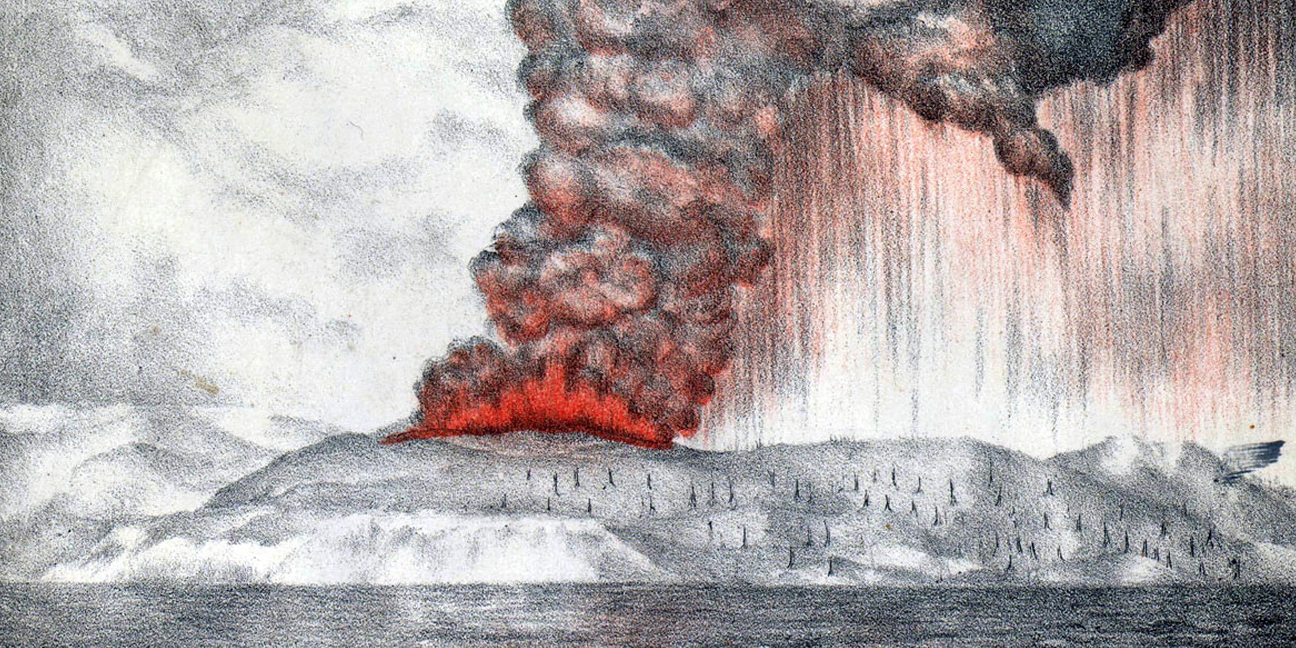 Archiv: Der Vulkan Krakatau am 27.05.1883 in Indonesien
