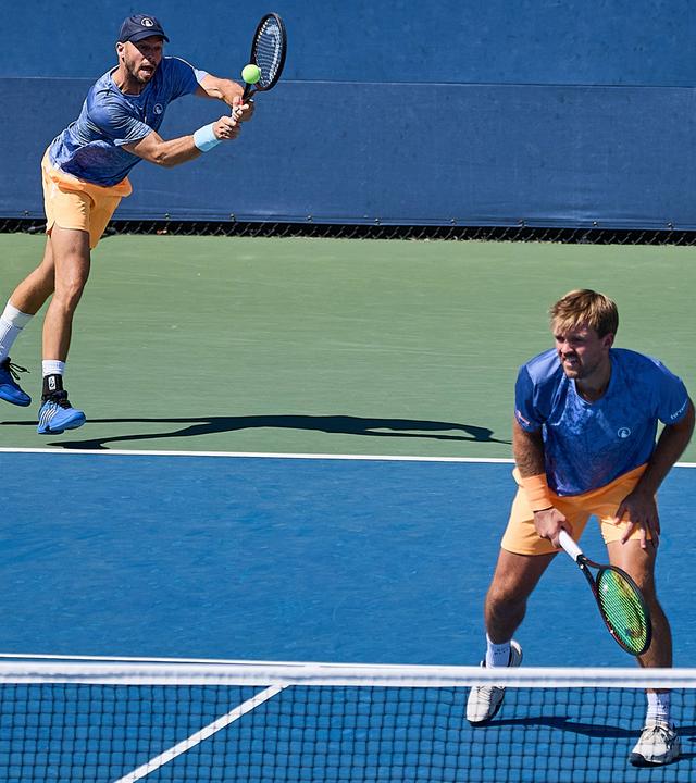 Das Doppel Tim Pütz/Kevin Krawietz in der 2. Runde der US Open in Aktion