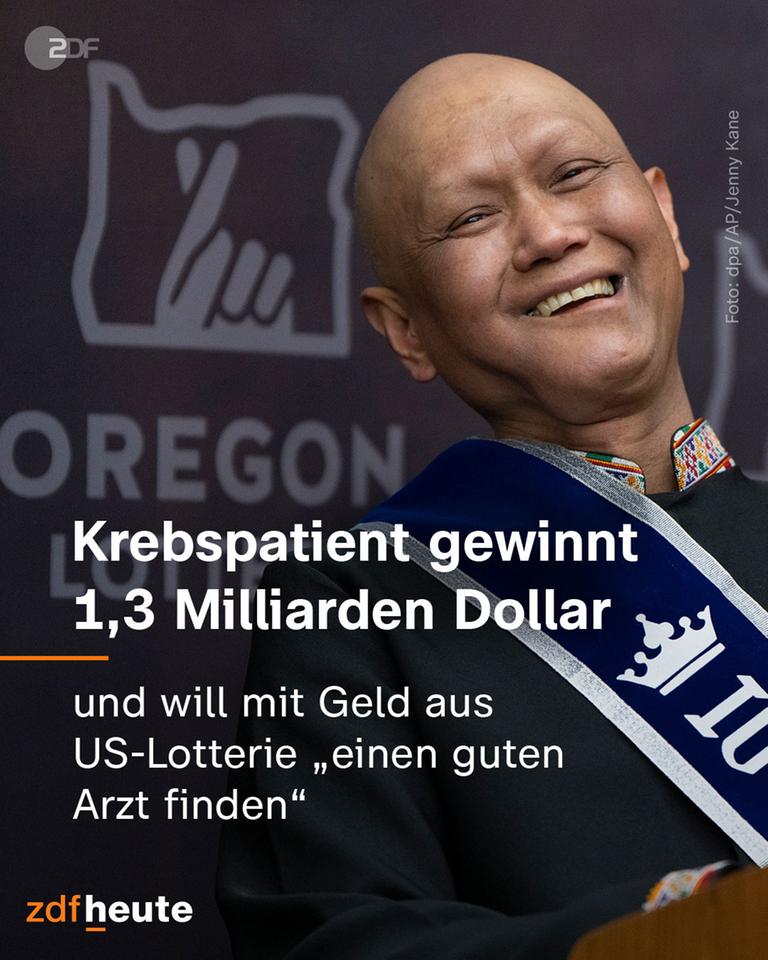 Krebspatient gewinnt 1,3 Milliarden Dollar - und will mit Geld aus US-Lotterie "einen guten Arzt finden"