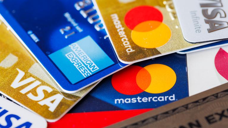 Verschiedene Kreditkarten aufgefächert