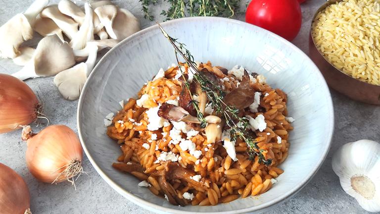 Kritharóto - Risotto mit Pilzen