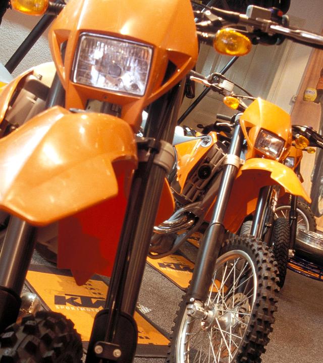 Geländemotorrad-Enduro EXC 250 ccm im KTM GST Shop (Archgivfoto)
